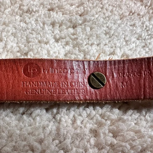 Anthropologie Women’s Brown Woven 100% Leather Belt Size Medium - Picture 4 of 5